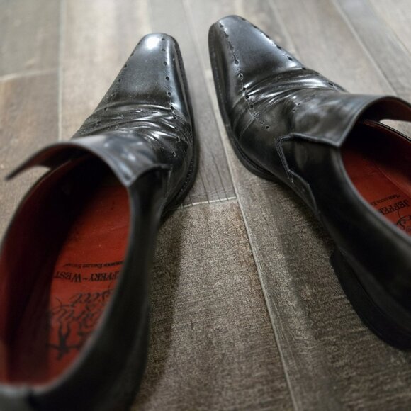 STYLISH JEFFREY WEST LOAFERS 10.5 SIZE DISTRESS LEATHER GREAT CONDITON. - Picture 3 of 5